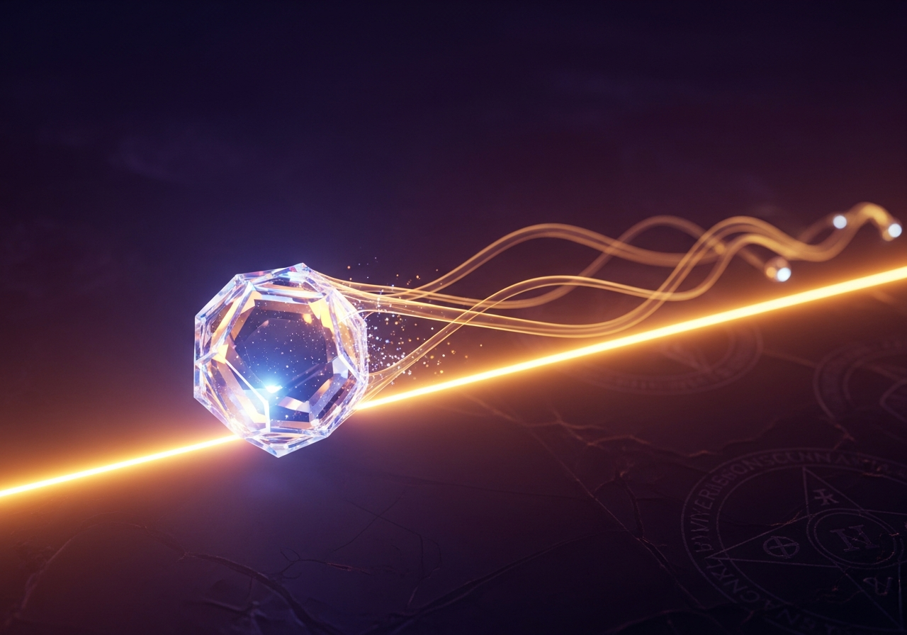 Abstrakcyjna wizualizacja strategicznego dryfu, pokazująca potrzebę korekty trajektorii biznesowej, gdy subtelne siły spychają firmę z kursu.