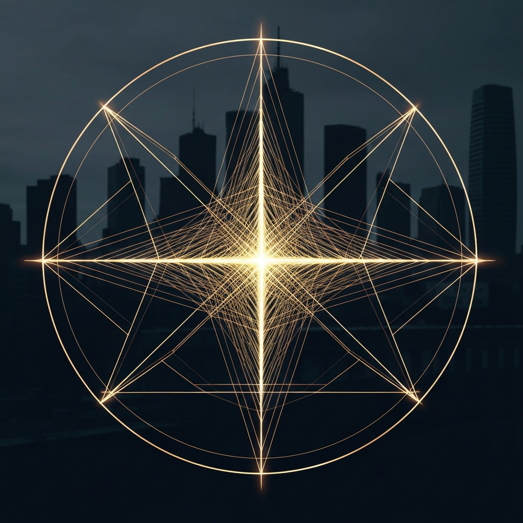 Zespół dynamicznie współpracujący, otoczony pozytywną energią promieniującą od przywódcy.