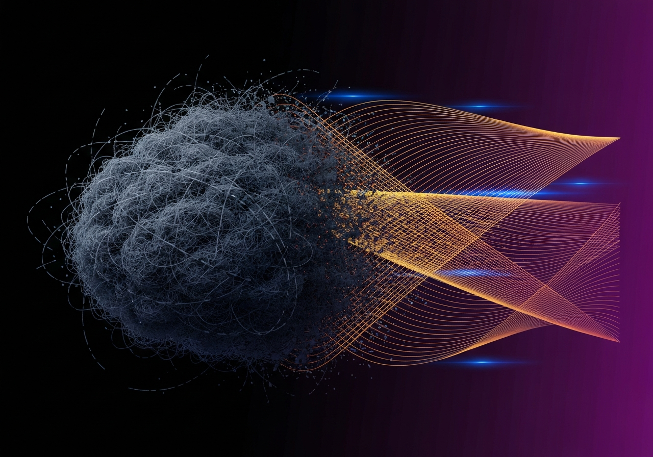 Abstrakcyjna ilustracja przedstawiająca uwalnianie blokad energetycznych i tworzenie ścieżki do harmonii, metafora dla **teoria martwego konia** i transformacji.