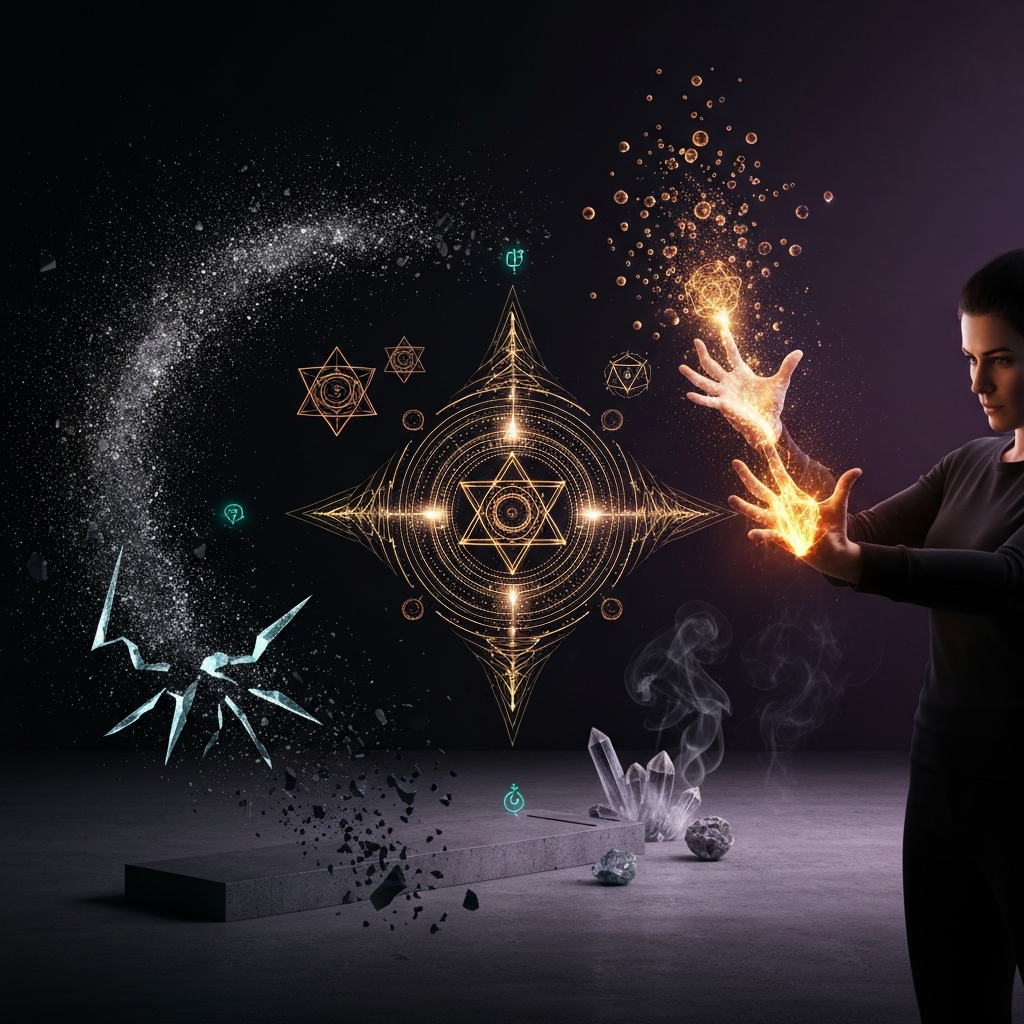 Grafika przedstawiająca labirynt z wykresów giełdowych, ilustrująca poczucie uwięzienia i dysonansu w systemie korporacyjnym.