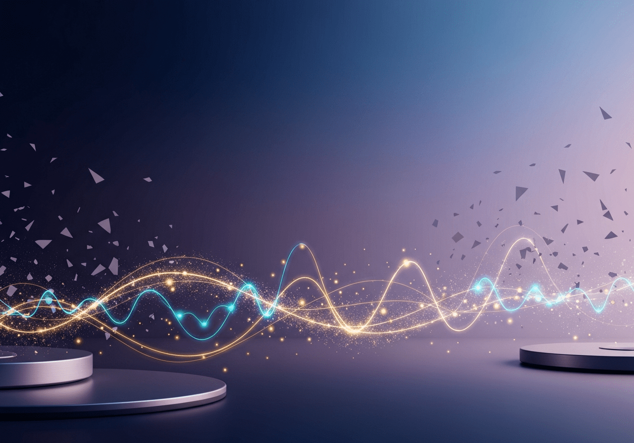 Abstrakcyjny obraz wyjaśniający, dlaczego spada energia z powodu podświadomych wzorców i jak można przywrócić wewnętrzny spokój.