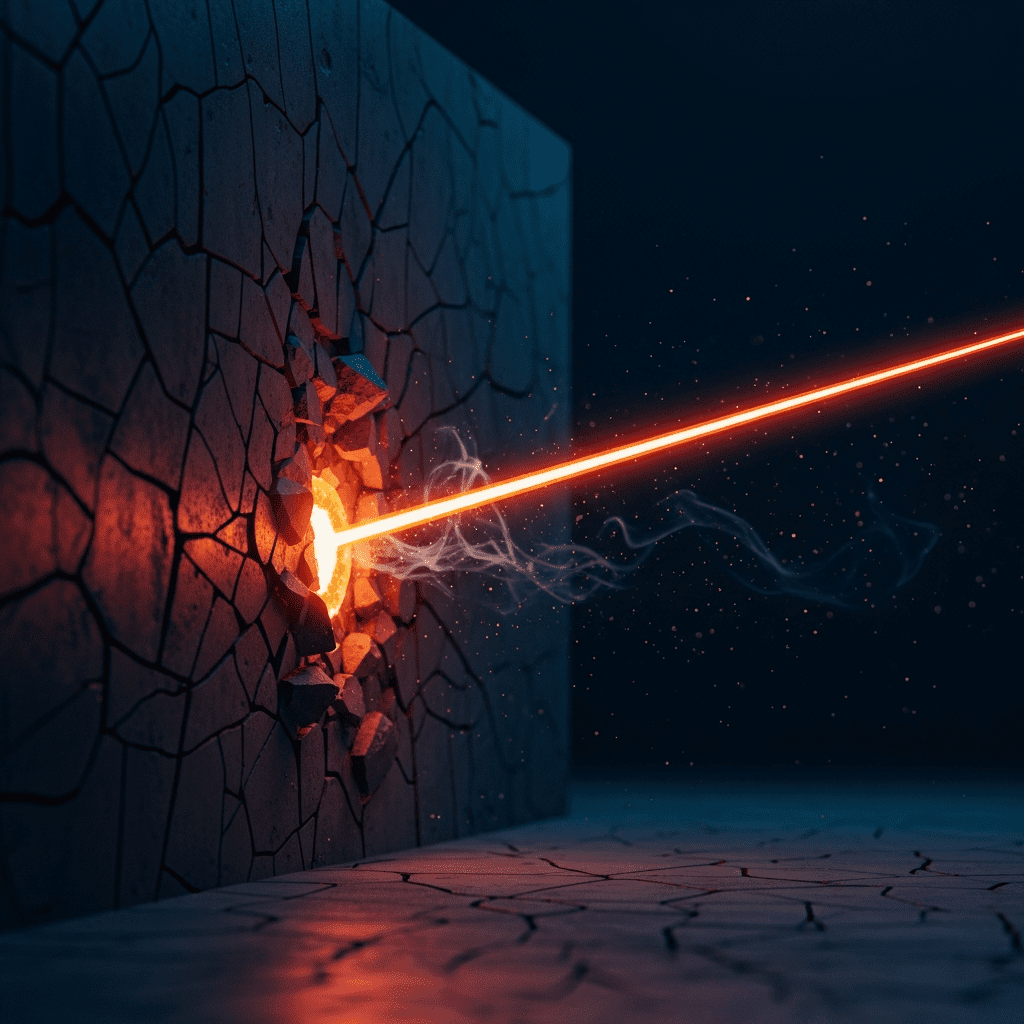 Wykres zasobów i energii, który powoli spada, symbolizując ukrytą erozję projektu.