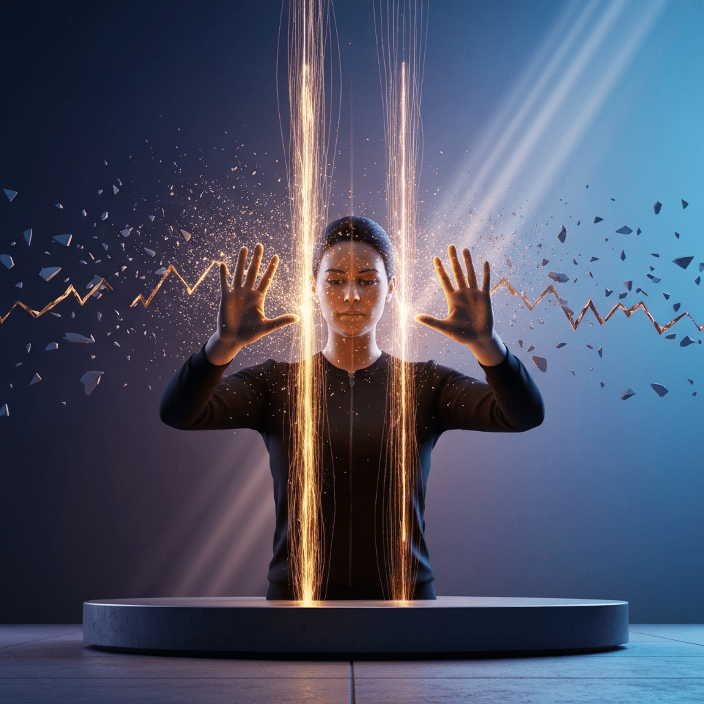 Wykres zasobów i energii, który powoli spada, symbolizując ukrytą erozję projektu.