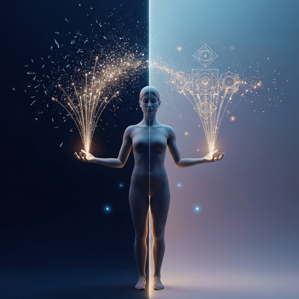 Wykres zasobów i energii, który powoli spada, symbolizując ukrytą erozję projektu.