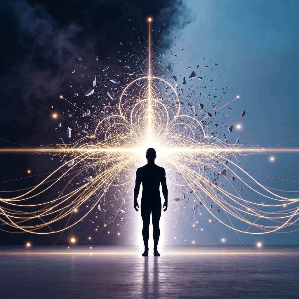 Obraz mózgu z podświetloną amygdalą, reagującą na potencjalne zmiany biznesowe.